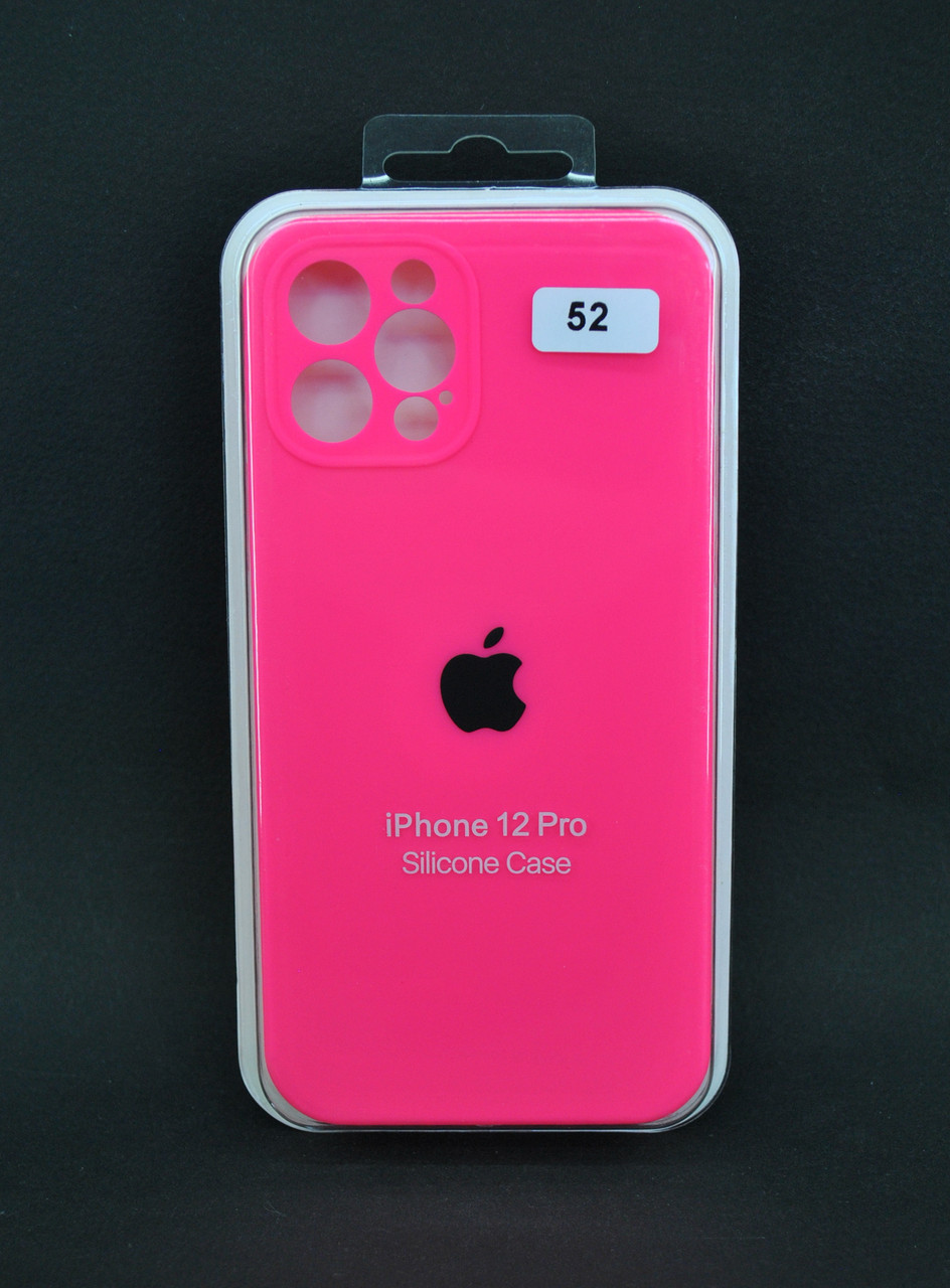 Чохол силіконовий для телефону iPhone 12 / 12Pro Silicone Case Orig FULL Camera №52 ultra pink 4you