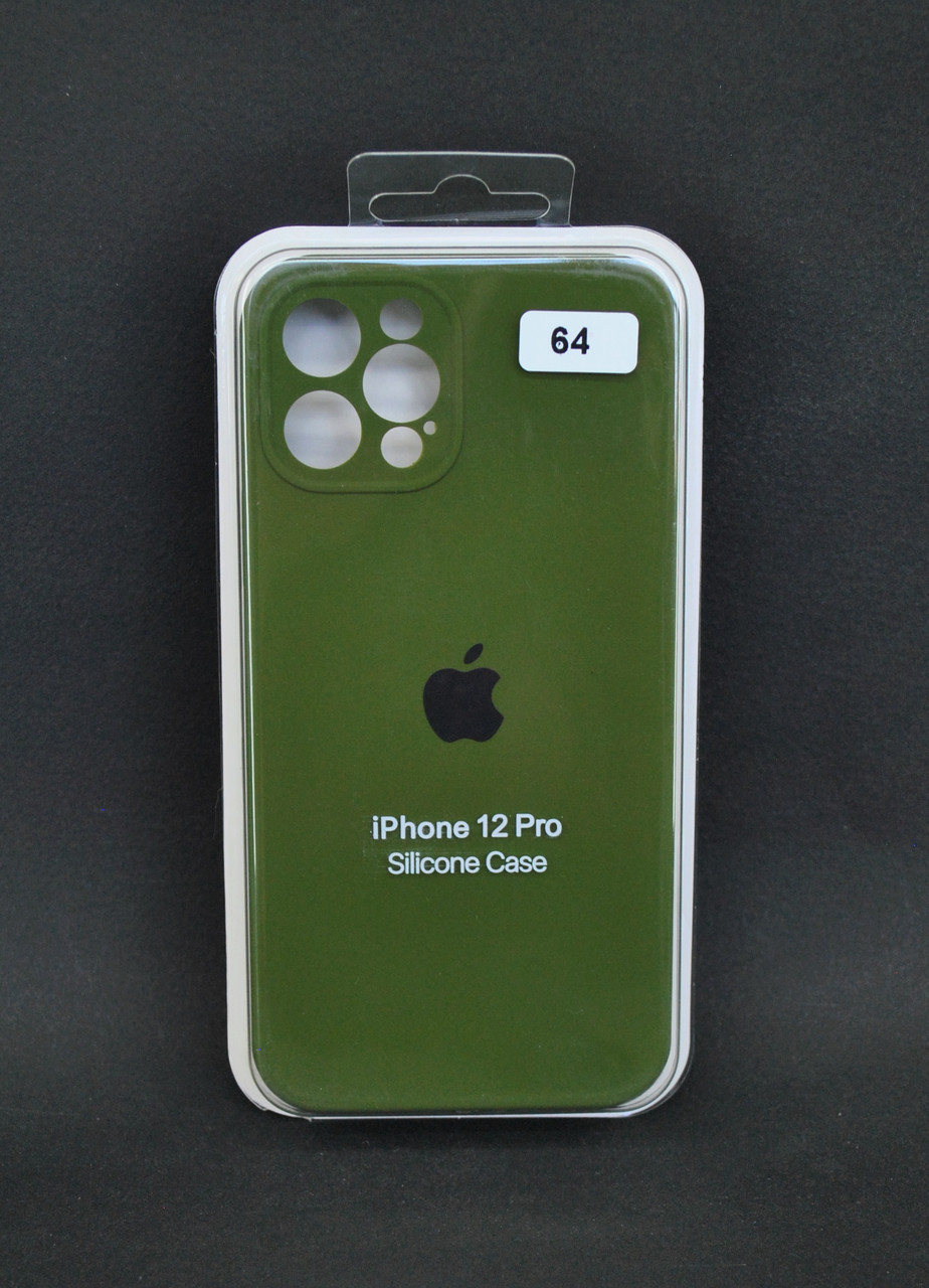 Чохол силіконовий для телефону iPhone 12 / 12Pro Silicone Case Orig FULL Camera №64 olive green Новий Колір! 4you
