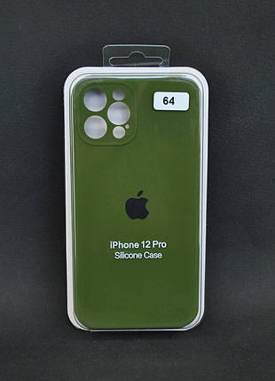 Чохол силіконовий для телефону iPhone 12 / 12Pro Silicone Case Orig FULL Camera №64 olive green Новий Колір! 4you, фото 1