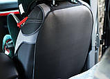 Захист спинки переднього сидіння автомобіля з еко шкіри Pok-ter чорна, фото 3