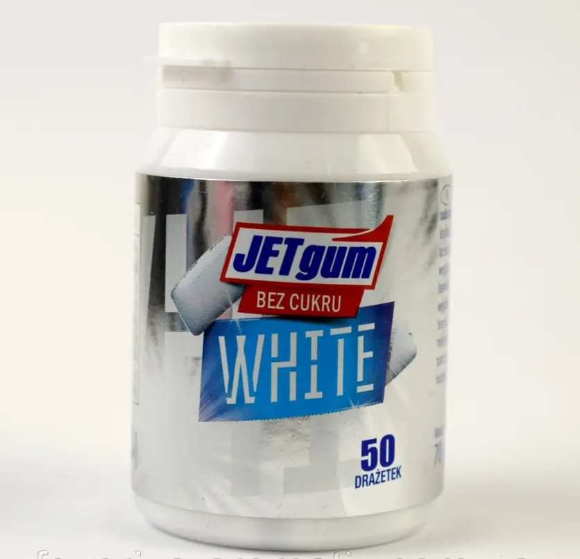 Жувальна Гумка Біла JET gum White 50 шт Без Сахара 70 г Німеччина