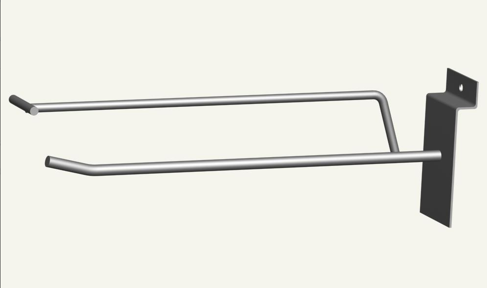 Одинарний гачок із цінникотримачем на експопанель на пластині, 100 мм