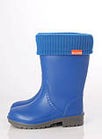 Дитячі молодіжні підліткові дорослі гумові чоботи з утеплювачем Alisa Line електрик розміри 24-41, фото 3
