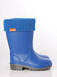 Дитячі молодіжні підліткові дорослі гумові чоботи з утеплювачем Alisa Line електрик розміри 24-41, фото 2