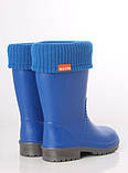 Дитячі молодіжні підліткові дорослі гумові чоботи з утеплювачем Alisa Line електрик розміри 24-41, фото 4