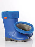 Дитячі молодіжні підліткові дорослі гумові чоботи з утеплювачем Alisa Line електрик розміри 24-41, фото 5