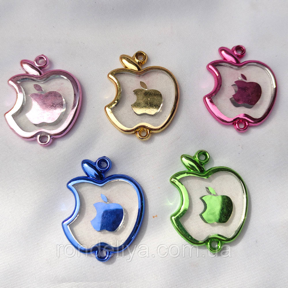 Заготівля для виробу, підвіска Apple прозора асорті, фото 1