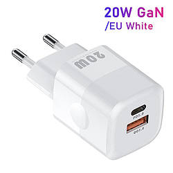 Зарядний пристрій KUULAA 20W USB Type C швидке заряджання 3.0 QC PD USB C USB-C White (KL-CD59)