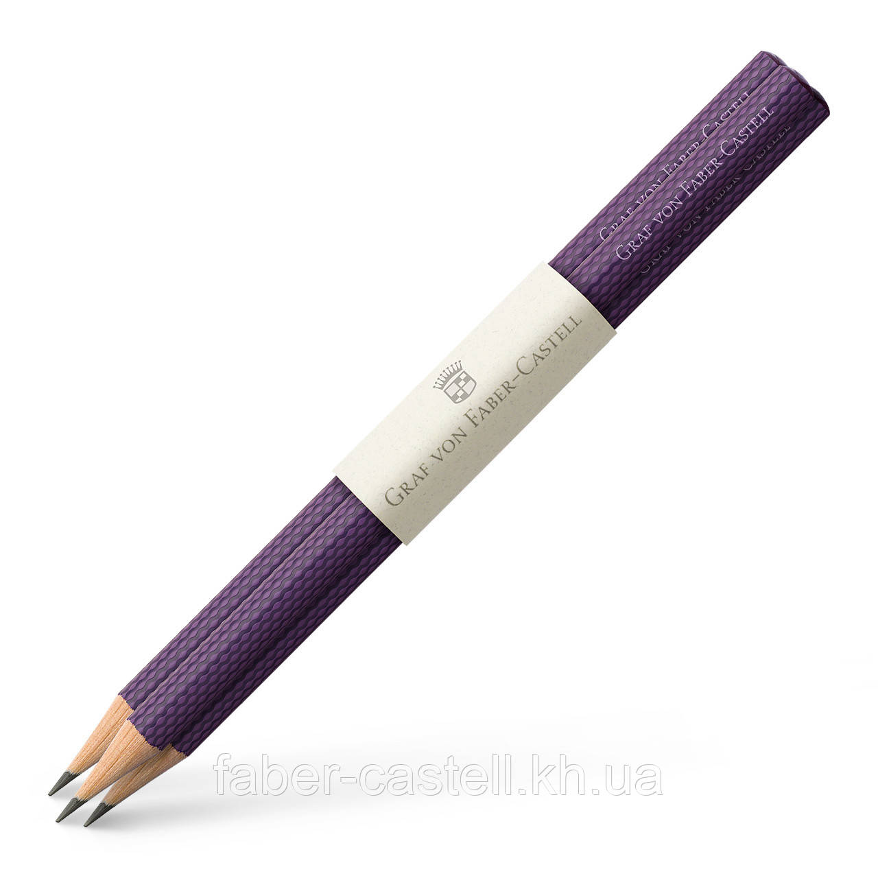 Олівці чорнографітні Graf von Faber-Castell 3 Guilloche Violet Blue, корпус фіолетовий  3 шт, 118623