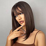 Перука коричнева середньої довжини, фото 2