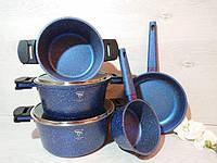 Набор посуды с антипригарным покрытием Синий Top Kitchen TK00023 7-ми слойное дно