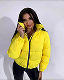Куртка жіноча коротка дута осінньо-зимова — 005 бежевий колір, фото 4