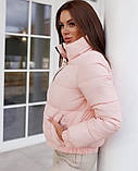 Куртка жіноча коротка дута осінньо-зимова — 005 бежевий колір, фото 9