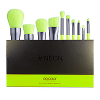 Набор кистей для макияжа Docolor Neon Green (10шт) N1001