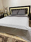 Комплект постільної білизни сірий в клітинку Ексель, фото 4