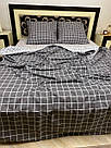 Комплект постільної білизни сірий в клітинку Ексель, фото 5