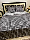 Комплект постільної білизни сірий в клітинку Ексель, фото 2