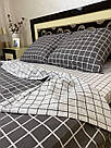 Комплект постільної білизни сірий в клітинку Ексель, фото 6
