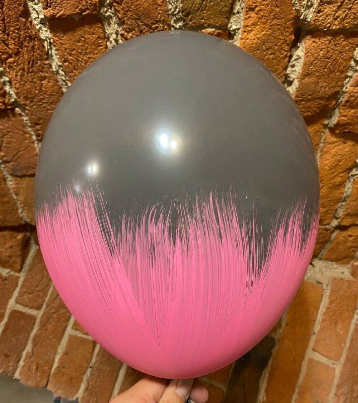 Латексна кулька з малюнком Браш рожевий Brush Belbal 12"/ 151 / 30