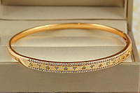 Браслет бэнгл Xuping Jewelry со сквозными сердечками 60 мм 5 мм на руку от 16см до19 см золотистый
