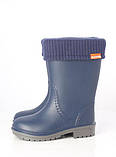 Молодіжні підліткові дитячі гумові чоботи для хлопчиків з утеплювачем Alisa Line синій розміри 24-41, фото 3