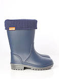 Молодіжні підліткові дитячі гумові чоботи для хлопчиків з утеплювачем Alisa Line синій розміри 24-41, фото 2
