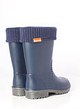 Молодіжні підліткові дитячі гумові чоботи для хлопчиків з утеплювачем Alisa Line синій розміри 24-41, фото 4