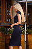 Плаття-футляр без рукавів, темно-синє, фото 3