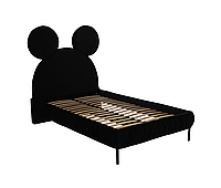 Детская кровать Мышонок Маус MeBelle MOUSE 120х200 односпальная, полуторная, черный велюр