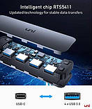 Uni 4 Port USB C to USB, алюмінієвий адаптер USB Type C to USB з 4 портами, фото 4