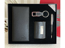😎Стильний чоловічий подарунковий набір 4 в 1, в коробкі, гарної якості, з гаманцем