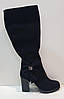 STTOPA демі зима. Висота 40 см. Розміри 36-43. Сапоги великі, шкіряні. Каблук 9 см. 268-3643-9 Чорні, фото 2
