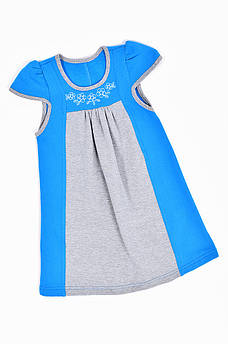 Сарафан на флісі дитячий дівчинка блакитний з сірим р.86 127636S