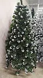 Ялинка штучна Лідія зелена з інеєм і шишками 2 метри на підставці, фото 2