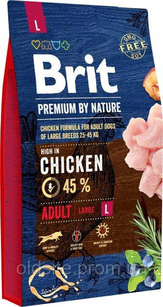 Корм Brit Premium Dog Adult L сухий з куркою для собак великих порід 8 кг