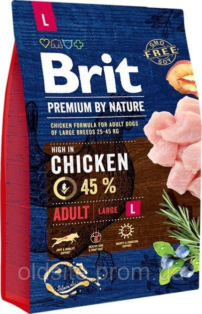 Корм Brit Premium Dog Adult L сухий з куркою для собак великих порід 3 кг