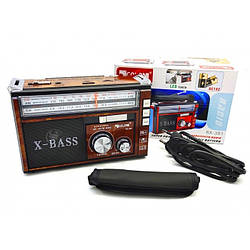 Радіопривітка з FM USB MicroSD і ліхтарем Golon RX-381 на акумуляторі Коричнева