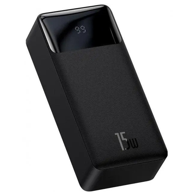 Повербанк УМБ Power Bank BASEUS Bipow PPDML-K01 30000mAh, 2USB, Type-C, 3A, 15W, QC, чорний, фото 1