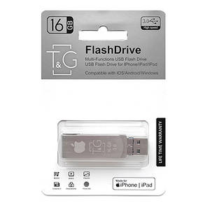 Накопичувач USB 3.0 + Lightning + microUSB 16GB T&G металева серія 007, фото 2