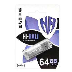 Накопичувач USB 3.0 64GB Hi-Rali Rocket серія срібло, фото 2