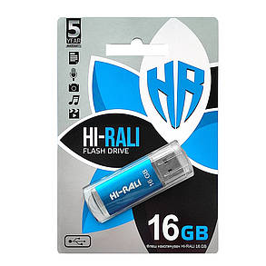 Накопичувач USB 16GB Hi-Rali Rocket серія синій, фото 2