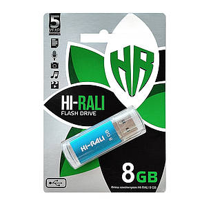 Накопичувач USB 8GB Hi-Rali Rocket серія синій, фото 2