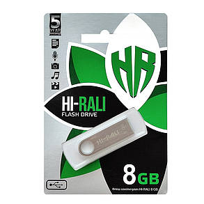 Накопичувач USB 8GB Hi-Rali Shuttle серія срібло, фото 2