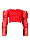 Блуза -топ резинка з відкритими плечами Boohoo Червона, фото 4