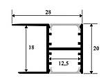 Профіль для світлодіодної стрічки накладний з підсвічуванням в дві сторони 20х28 мм для ДСП, фото 3