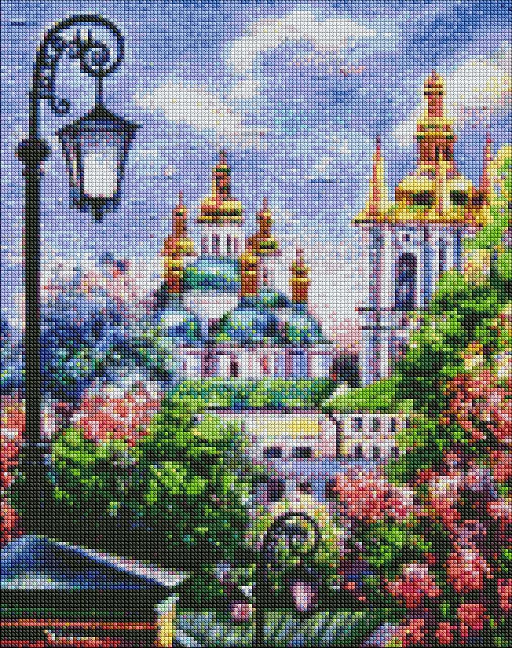 Алмазна мозаїка AMO7245 Київ златоких навесні ©Kateryna Lisova, 40 x50sm Ідейка на поручнику