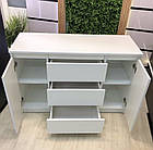 Великий комод білий без ручок з ящиками та поличками, фото 4