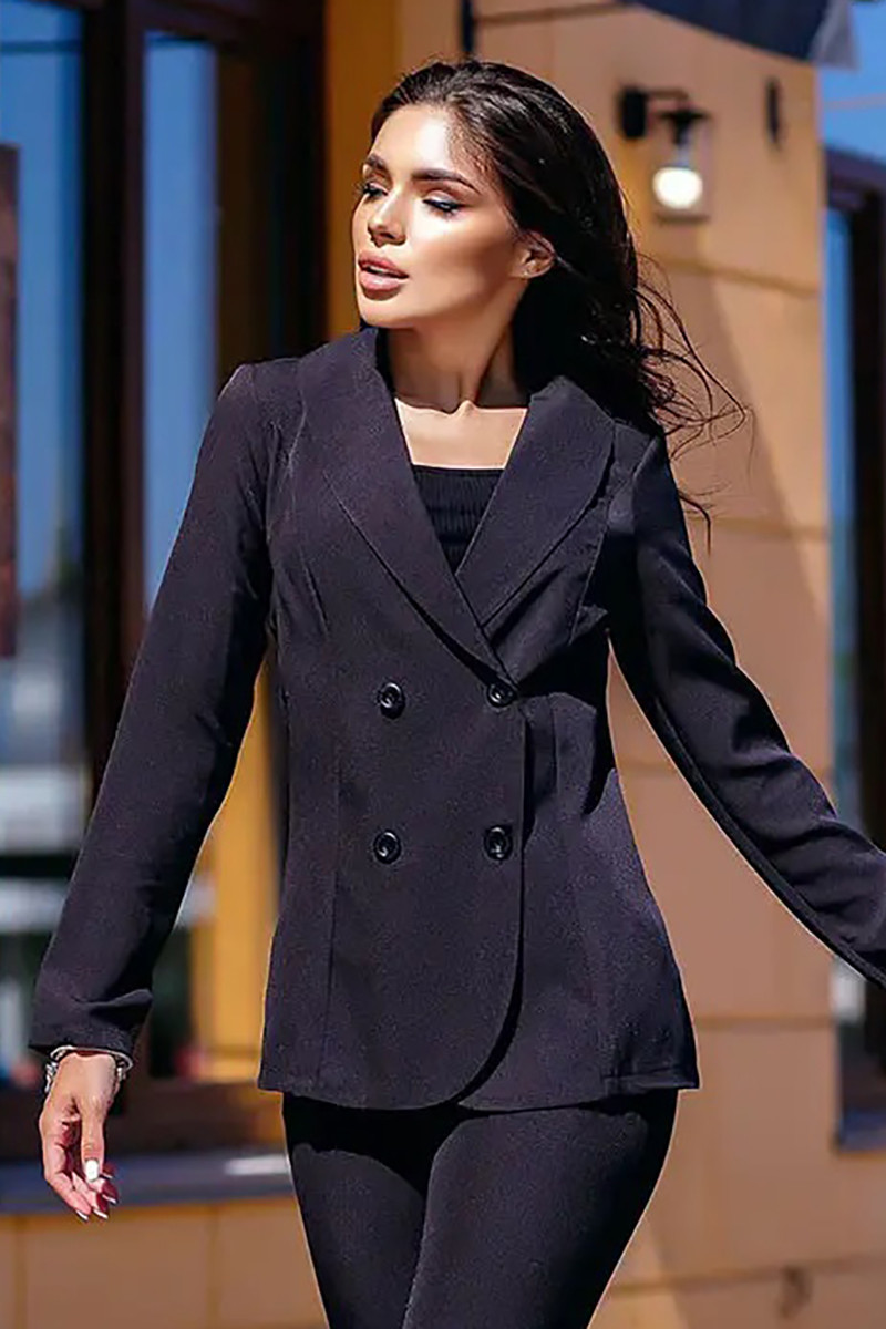 Молодіжний жіночий костюм, чорний, фото 1