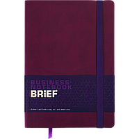 Блокнот деловой BRIEF, L2U, А5, 96 л., нелинов., марсала, иск.кожа