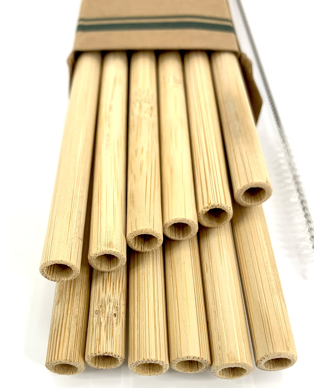 Многоразовые бамбуковые трубочки для коктейлей, 12шт. - фото 3 - id-p1674904058